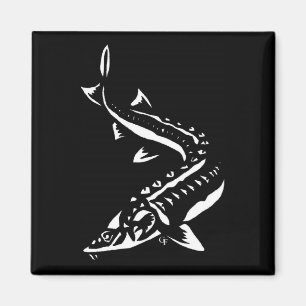 Sturgeon Magnet - Tribal Black Magneet