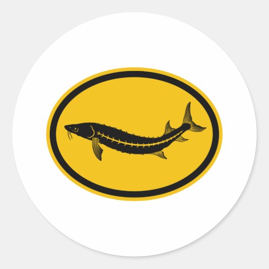 Sturgeon Ronde Sticker (Voorkant)