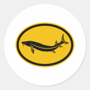 Sturgeon Ronde Sticker
