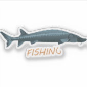 Sturgeon Vissen Sticker (Voorkant)