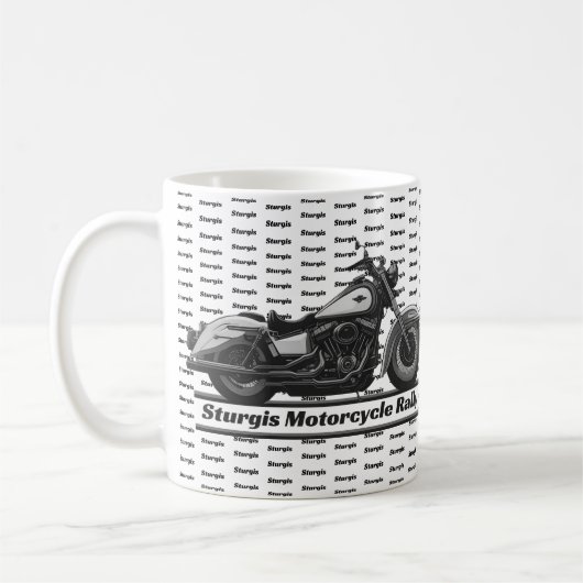 Sturgis Motorcycle Rally Biker Zwart-wit Koffiemok (Links)