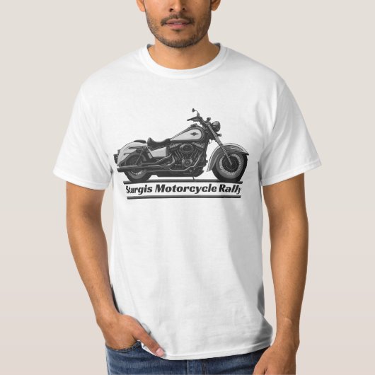Sturgis Motorcycle Rally Zwart-wit T-shirt (Voorkant)