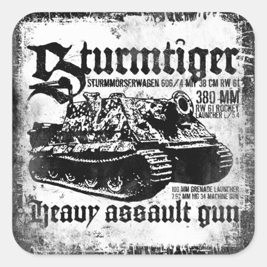 Sturmtiger Vierkante Sticker (Voorkant)