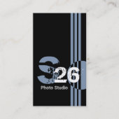 Stustblauw monogram QR-code abstract geometrisch Visitekaartje (Voorkant)