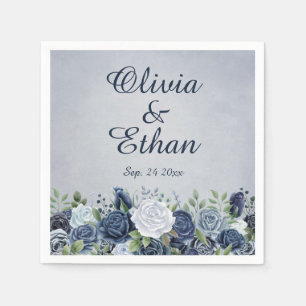  Stustblauw Rozen Servet