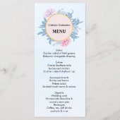 Stustblauw Waterverf Succulent Afstuderen Dinner Menu (Voorkant)