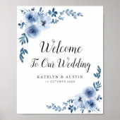 Stustblauw welkomstbord poster (Voorkant)