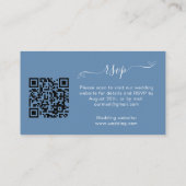 Stustblauwe trouwreactie website QR code RSVP Informatiekaartje (Achterkant)