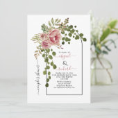 Stustbloemen roos met een bruiloft kaart (Staand voorkant)