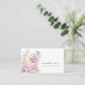 Stustroze Florals QR Code Interior Designer Visitekaartje (Staand voorkant)