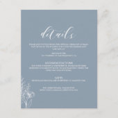 Stusty Blue Classic Minimal Modern Wedding Details Informatiekaartje (Voorkant)