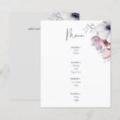 Stusty Blue Coral Floral Script Wedding Menu Budge (Voorkant / Achterkant)