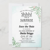  Stusty Blue Eucalyptus 40th Birthday Save The Date (Voorkant)