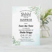  Stusty Blue Eucalyptus 40th Birthday Save The Date (Staand voorkant)