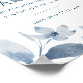 Stusty Blue Floral Weddenschap Sparkler Poster (Hoek)