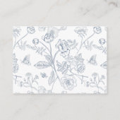 Stusty Blue Floral Wedding Accommodations Informatiekaartje (Achterkant)