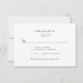 Stusty Blue Floral Wedding Buffet RSVP Kaartje (Achterkant)