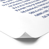 Stusty Blue Floral Wedding Seating Chart Poster (Hoek)