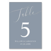 Stusty Blue Minimal Wedding Kaart (Voorkant)