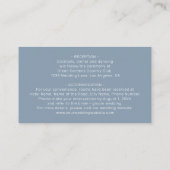 Stusty Blue Minimalist Simple Weddenschap Details Informatiekaartje (Achterkant)