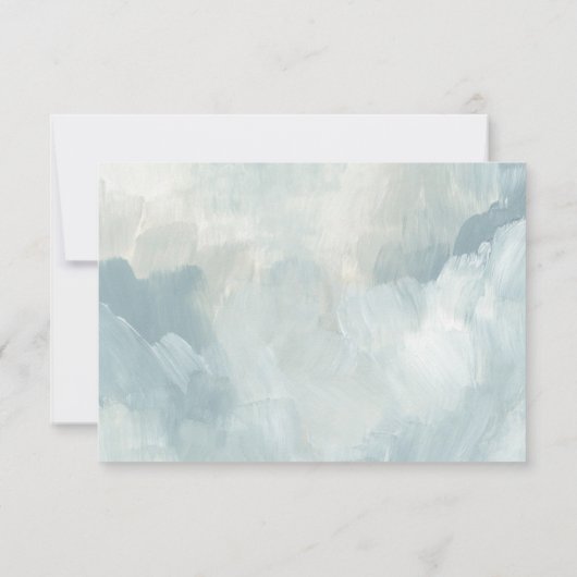 Stusty Blue Modern Abstracte RSVP met bomen (Achterkant)