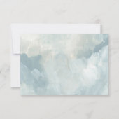 Stusty Blue Modern Abstracte RSVP met bomen Kaartje (Achterkant)