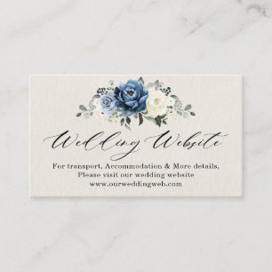 Stusty Blue Navy Champagne Ivory Wedding Website e Informatiekaartje