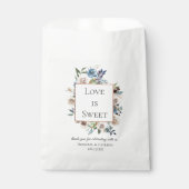 Stusty Blue Neutral Floral Wedding Bedankzakje (Voorkant)