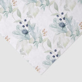 Stusty Blue Waterverf Floral-weefselpapier Tissuepapier (Detail)