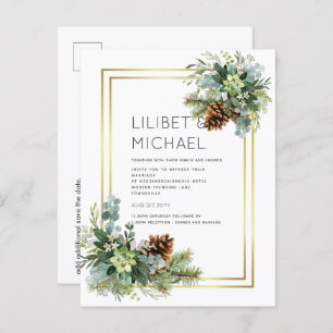 Stusty Blue Wedding Eucalyptus Greenery Budget Briefkaart