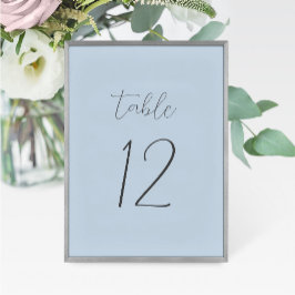 Stusty Blue Wedding Table Number Kaart