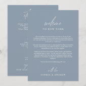 Stusty Blue Welkom reisweg Hartelijk dank Kaart (Voorkant / Achterkant)