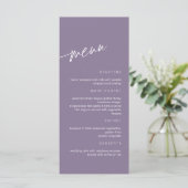 Stusty Paars Minimalist Wedding Menu (Staand voorkant)