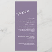 Stusty Paars Minimalist Wedding Menu (Voorkant)