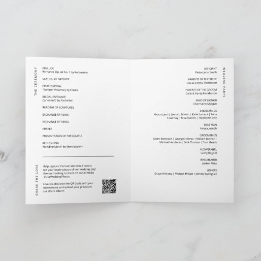 Stusty Paars Modern Minimal QR Code Weddenschap vo Programma (Binnen)