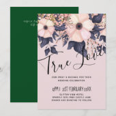 Stusty Pink Blue Floral Wedding Budget (Voorkant / Achterkant)
