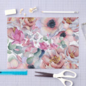 Stusty Pink Spring Floral-weefselpapier Tissuepapier (Craft)