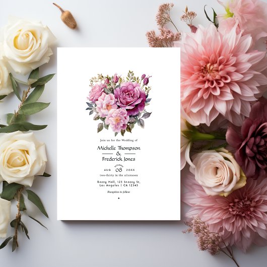 Stusty Roos Floral Wedding Kaart