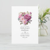 Stusty Roos Floral Wedding Kaart (Staand voorkant)