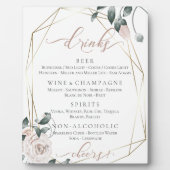 Stusty Roos Floral Wedding Reception Bar Menu Fotoplaat (Voorkant)