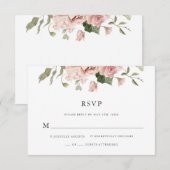 Stusty Roos Floral Wedding RSVP Kaartje (Voorkant / Achterkant)