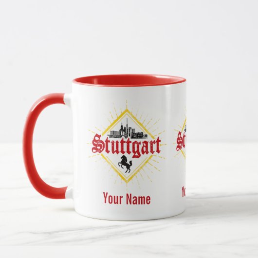 Stuttgart City Germany Retro Skyline  Mok (Links)