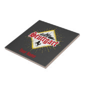 Stuttgart City Germany Retro Skyline Tegeltje (Zijkant)