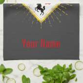 Stuttgart City Germany Retro Skyline Theedoek (Gevouwen)