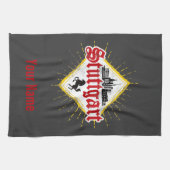 Stuttgart City Germany Retro Skyline Theedoek (Horizontaal)