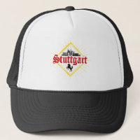 Stuttgart City Germany Retro Skyline