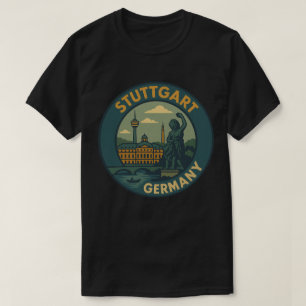 Stuttgart Duitsland Stad Kunst T-shirt