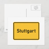 Stuttgart, Duitsland wegwijzer Briefkaart (Voorkant / Achterkant)
