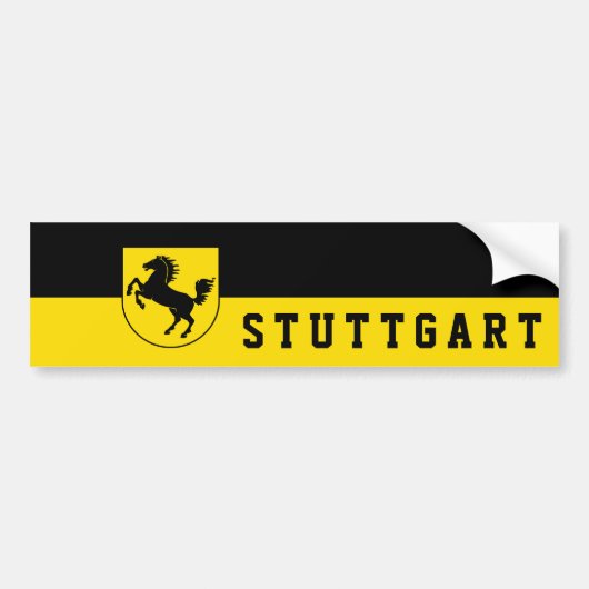 Stuttgart Flag (Duitsland) Bumpersticker (Voorkant)