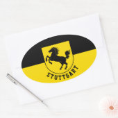 Stuttgart Flag (Duitsland) Ovale Sticker (Envelop)